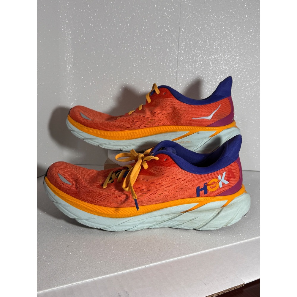 Hoka One One Clifton 8 Mens 11.5 D Fiesta Blue Glass Running Shoes 1119393 FBLN